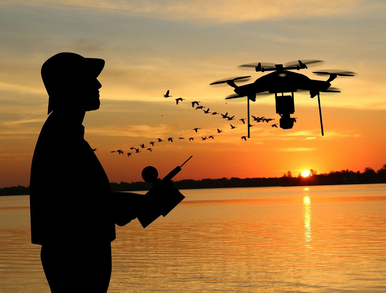 A man flying a drone